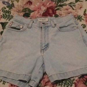 Guess  is the brand of these jean shorts